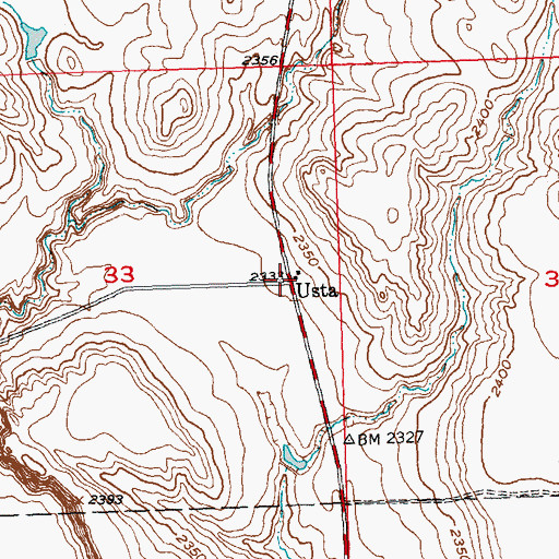 Topographic Map of Usta, SD
