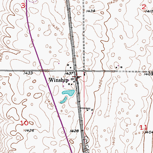 Topographic Map of Winship, SD