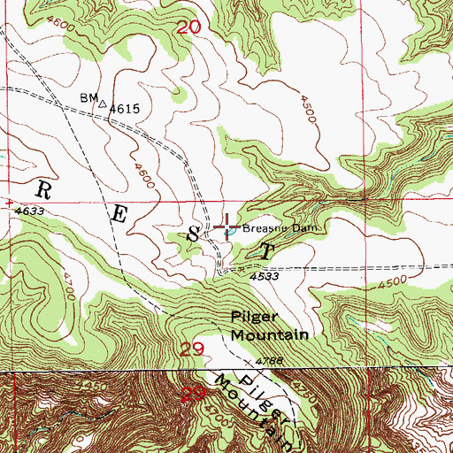 Topographic Map of Breasne Dam, SD