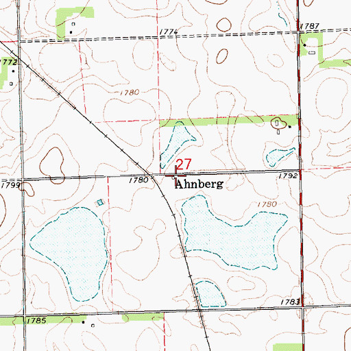 Topographic Map of Ahnberg, SD