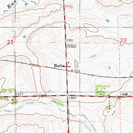 Topographic Map of Betts, SD