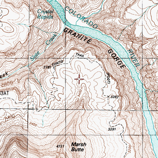 Topographic Map of Tonto Trail, AZ