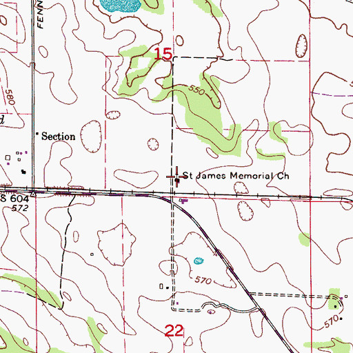 Topographic Map of Saint James Memorial Church, AL