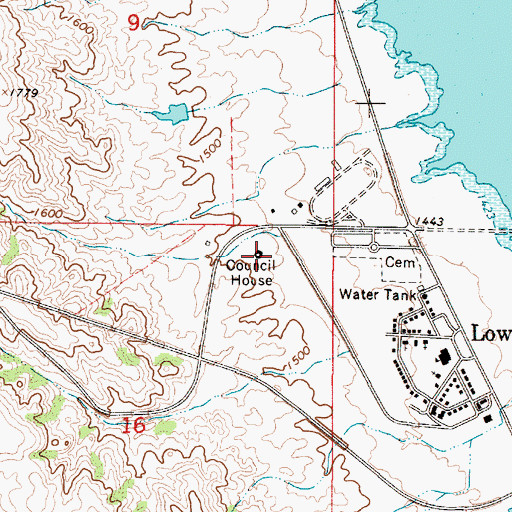 Topographic Map of Council House, SD