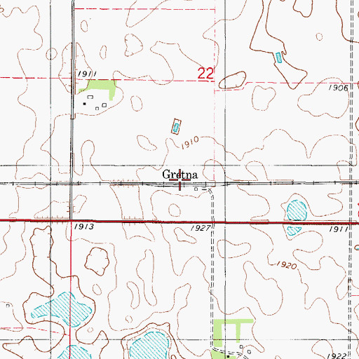 Topographic Map of Gretna, SD