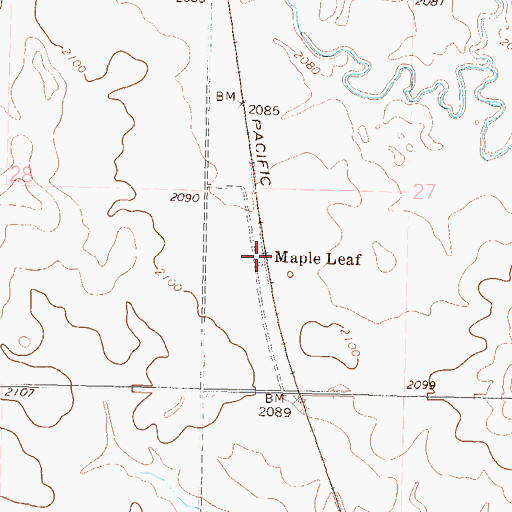 Topographic Map of Maple Leaf, SD