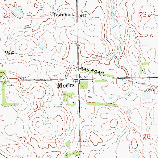 Topographic Map of Moritz, SD