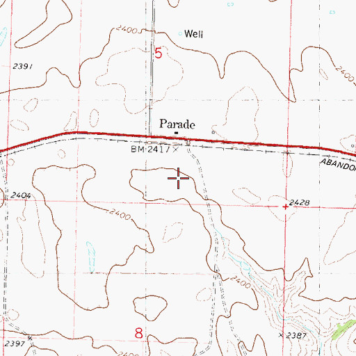 Topographic Map of Parade, SD