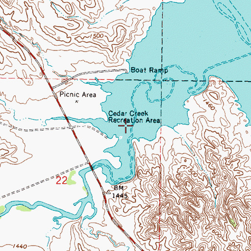 Topographic Map of Lake Sharpe, SD