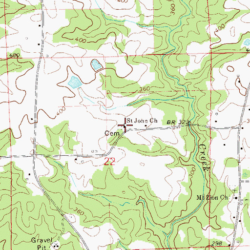 Topographic Map of Saint John Church, AL