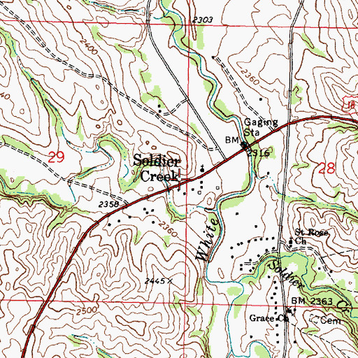 Topographic Map of Soldier Creek, SD