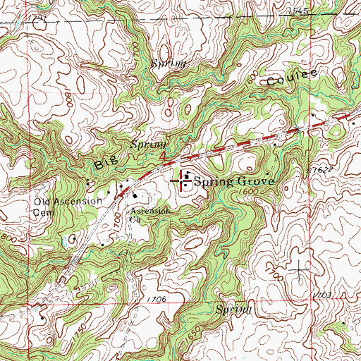 Topographic Map of Spring Grove, SD