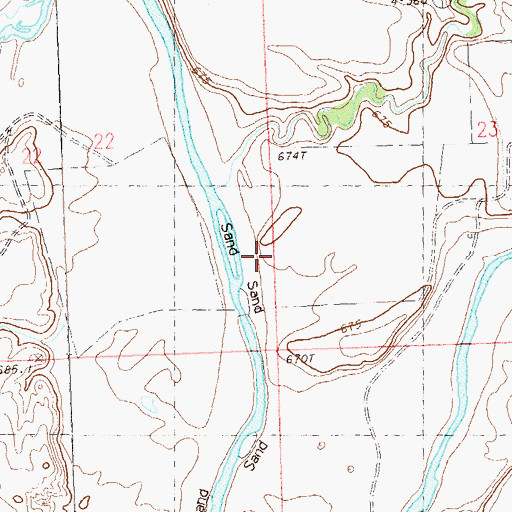 Topographic Map of Dog Tooth Creek, SD