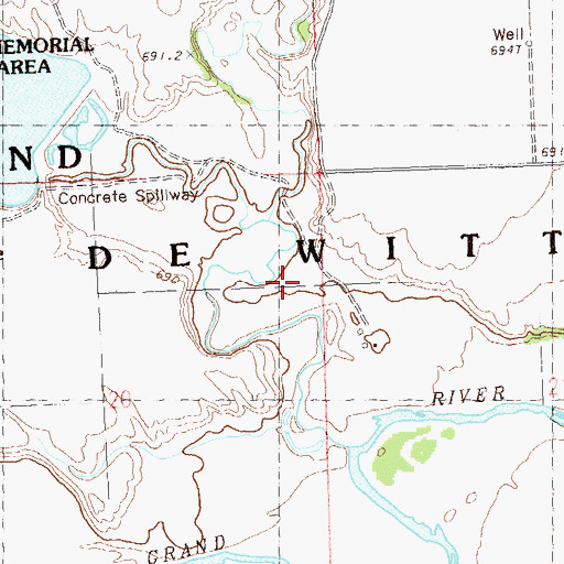 Topographic Map of East Flat Creek, SD