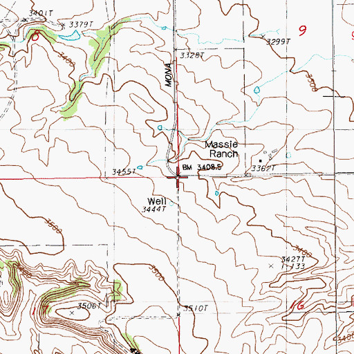 Topographic Map of Massie Ranch, SD