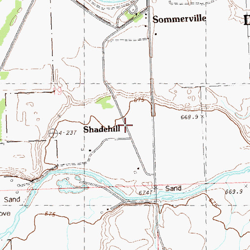 Topographic Map of Shadehill, SD