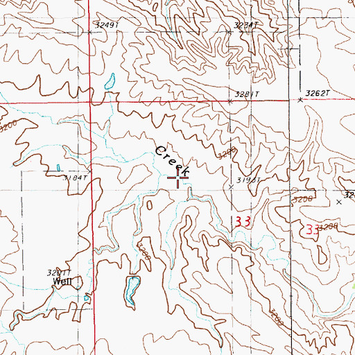 Topographic Map of South Branch Grummit Canyon Creek, SD