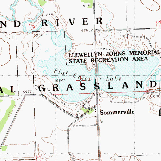 Topographic Map of Flat Creek Lake, SD