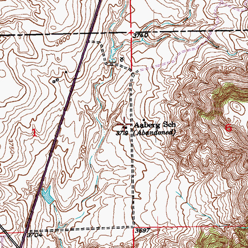 Topographic Map of Aaberg School, SD