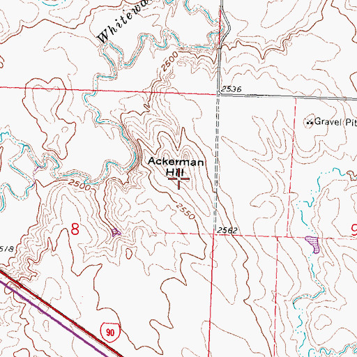 Topographic Map of Ackerman Hill, SD