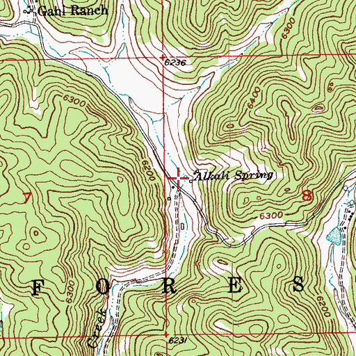Topographic Map of Alkali Spring, SD