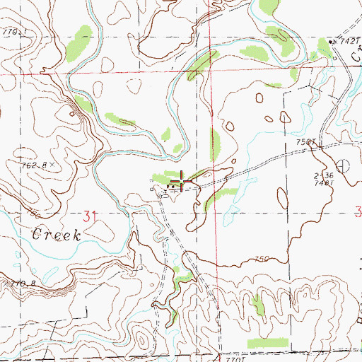 Topographic Map of Antelope Creek, SD