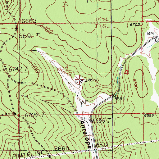 Topographic Map of Antelope Springs, SD