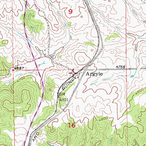 Topographic Map of Argyle, SD