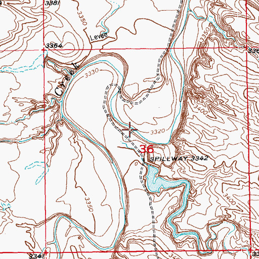 Topographic Map of Ash Creek, SD