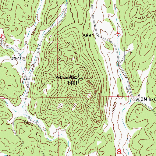 Topographic Map of Atlantic Hill, SD