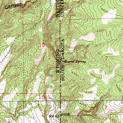 Topographic Map of Barrel Spring, SD