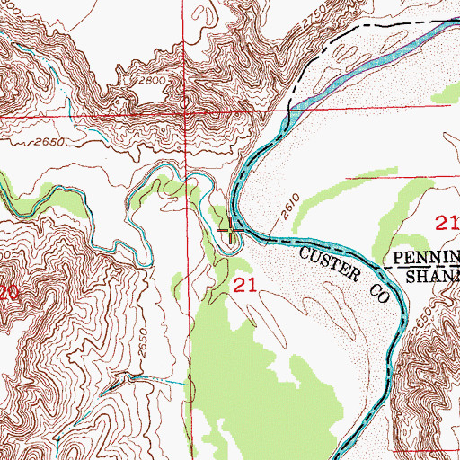 Topographic Map of Battle Creek, SD