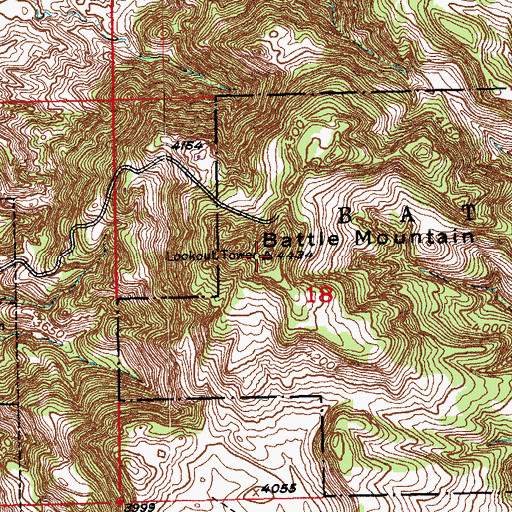 Topographic Map of Battle Mountain, SD