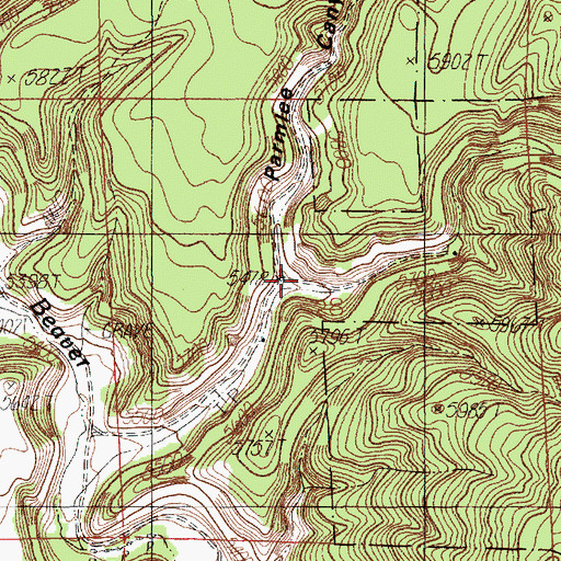 Topographic Map of Bear Canyon, WY