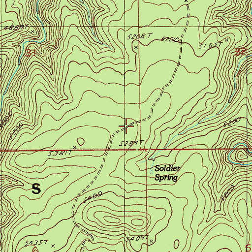 Topographic Map of Bear Gulch Trail, SD