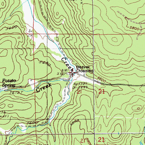 Topographic Map of Beaver Crossing, SD