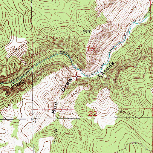 Topographic Map of Bee Draw, SD