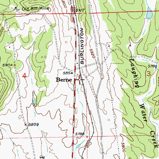 Topographic Map of Berne, SD