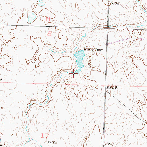 Topographic Map of Berry Dam, SD
