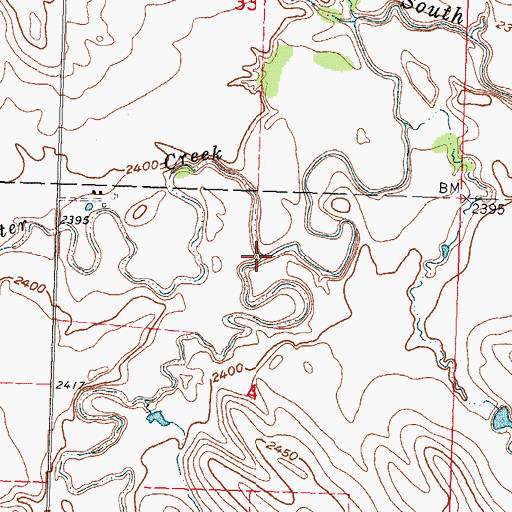 Topographic Map of Big Buffalo Creek, SD