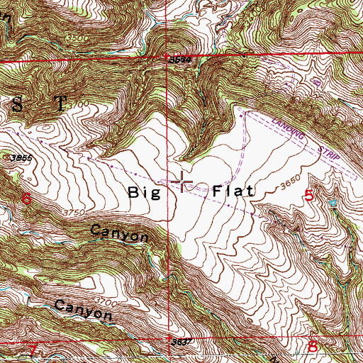 Topographic Map of Big Flat, SD
