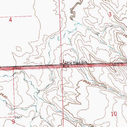 Topographic Map of Big Foot School, SD