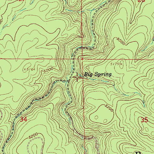 Topographic Map of Big Spring, SD
