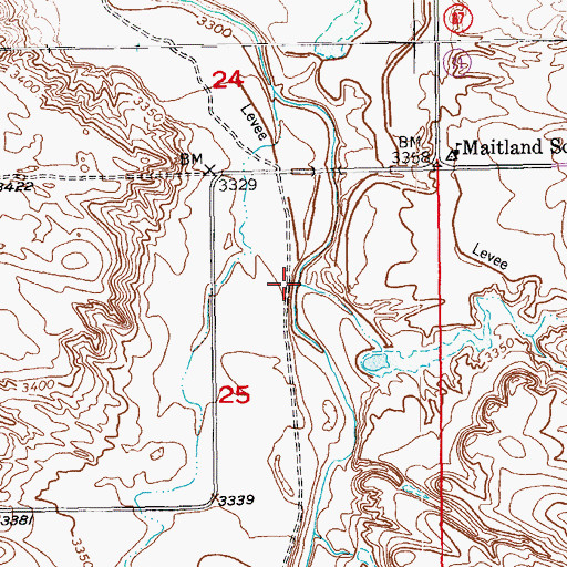 Topographic Map of Bitter Creek, SD