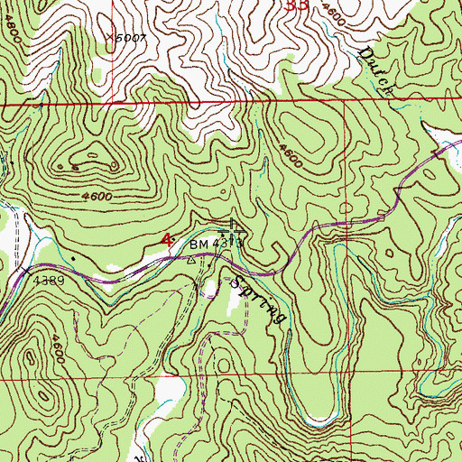 Topographic Map of Bitter Creek, SD