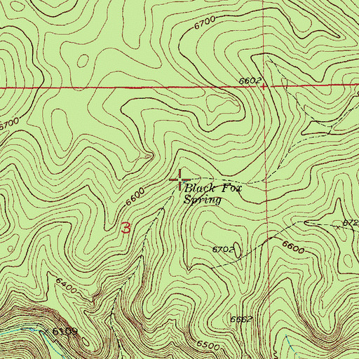 Topographic Map of Black Fox Spring, SD