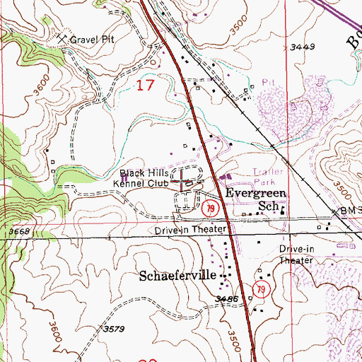 Topographic Map of Black Hills Kennel Club, SD