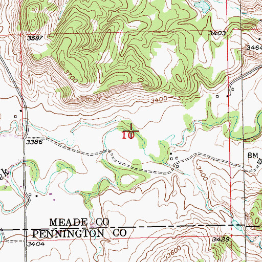 Topographic Map of Blackhawk Creek, SD