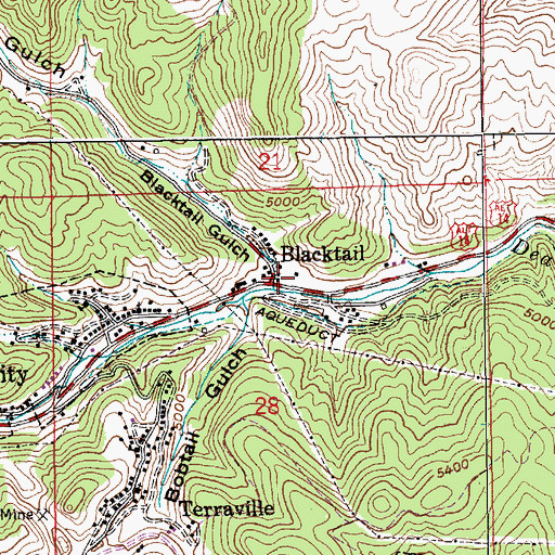 Topographic Map of Blacktail Gulch, SD
