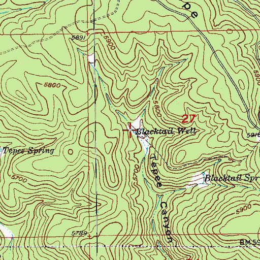 Topographic Map of Blacktail Well, SD